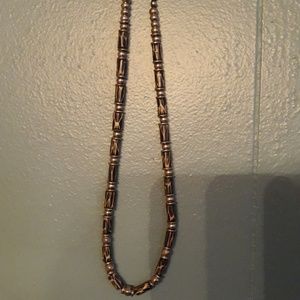 Black, white and silver beaded necklace